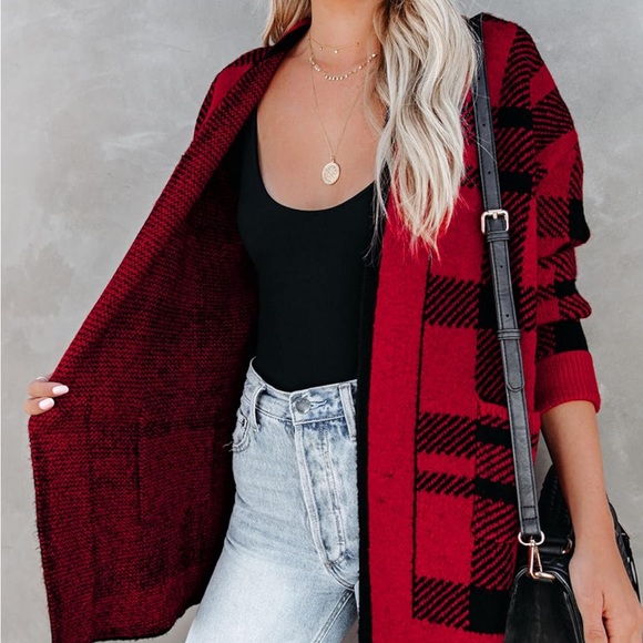 NWT Buffalo Plaid Cardigan - Picture 4 of 6